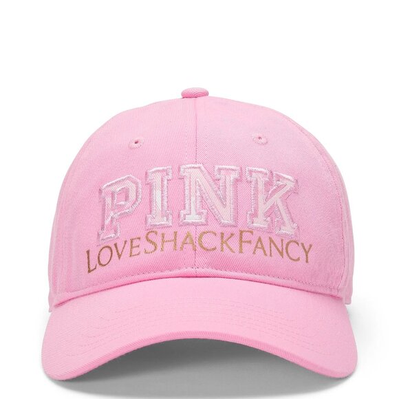 Victorias Secret PINK x LoveShackFancy Baseball Hat Cap Pink NWT - Picture 1 of 10